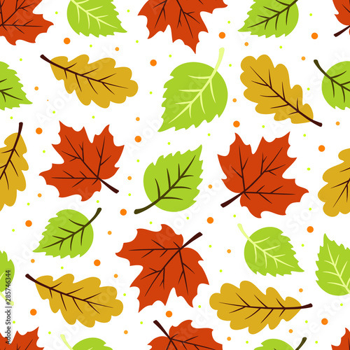 Seamless Pattern Autumn leaves, Perfect for wallpaper, gift paper, pattern fills, background, autumn greeting cards.