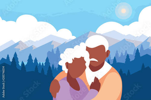 happy grandparents day flat design