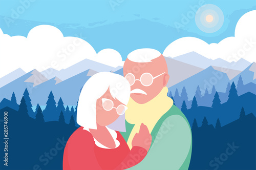 happy grandparents day flat design