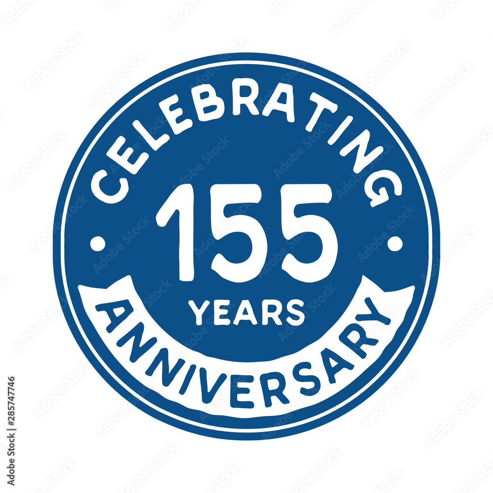 155 years anniversary logo template. Vector and illustration.