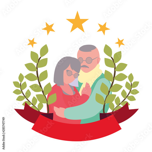 happy grandparents day flat design