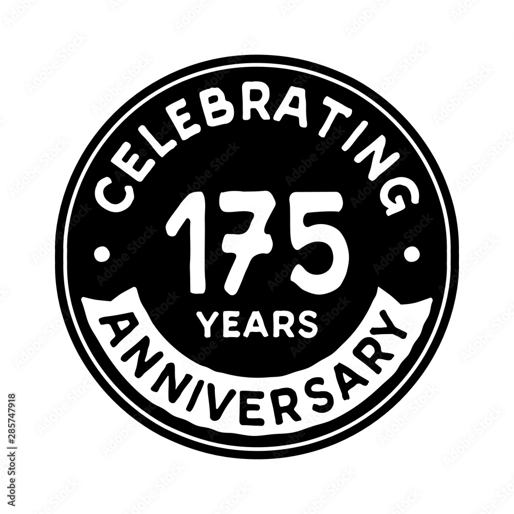 175 years anniversary logo template. Vector and illustration.