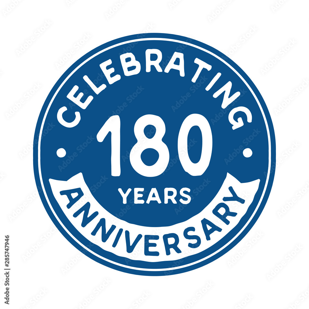 180 years anniversary logo template. Vector and illustration.