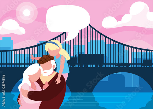 happy grandparents day flat design