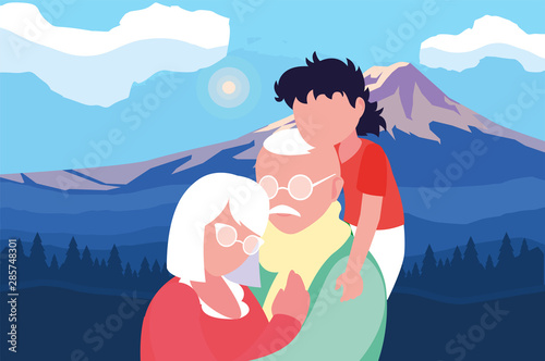 happy grandparents day flat design