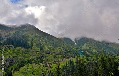 Fagaras mountains with cloudy sky