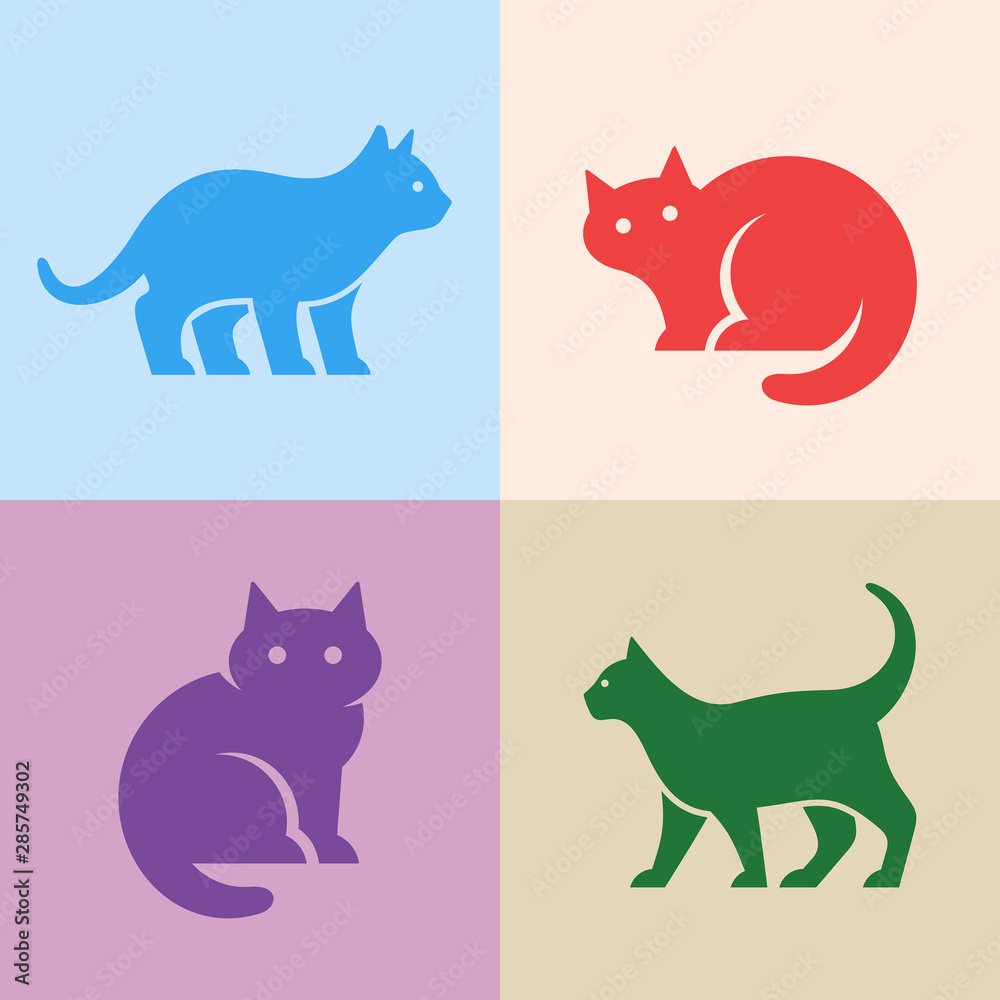 Obraz premium Set of Cat logo. Icon design. Template elements