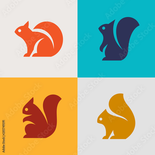 Set of Squirrel Logo. Icon design. Template elements