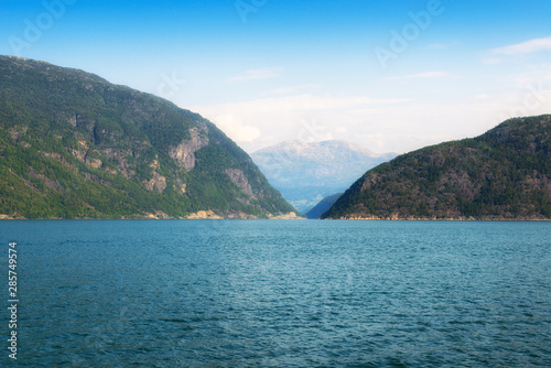 View of big fjord at sunny day. © Yuriy Chertok
