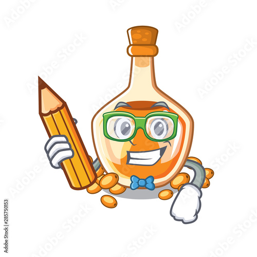 Student sea buckthorn oil isolated on mascot