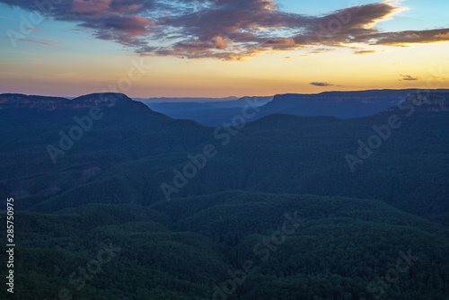 sunset at three sisters lookout, blue mountains, australia 45