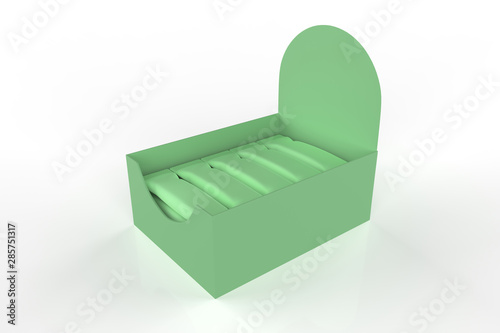 Snack Bars display Box mockup. 3d illustration 