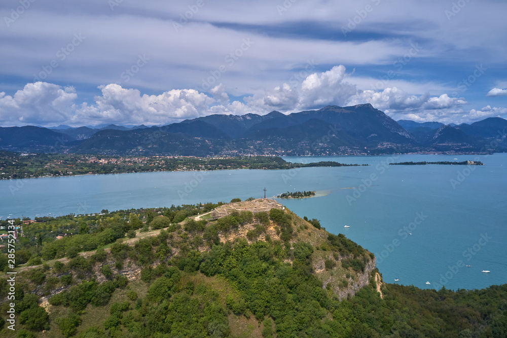 Aerial photography with drone, Rocca di Manerba in Garda lake,Italy. Aerial photography with drone, Rocca di Manerba in Garda lake,Italy.