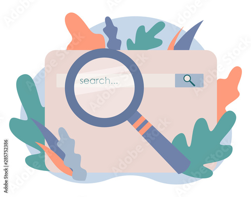 SEO Search Engine Optimization concept set. Flat cartoon style. Vector illustration