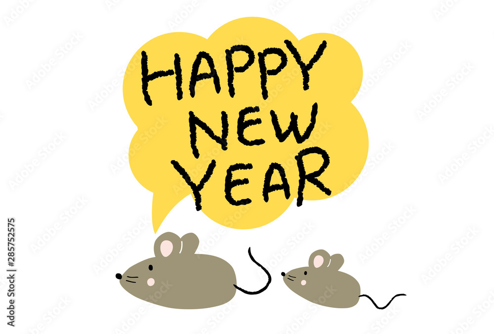 2020 mouse year, Japanese new year card template. Hand drawn text and mouse illustrations 2020 mouse year, Japanese new year card template. Hand drawn text and mouse illustrations