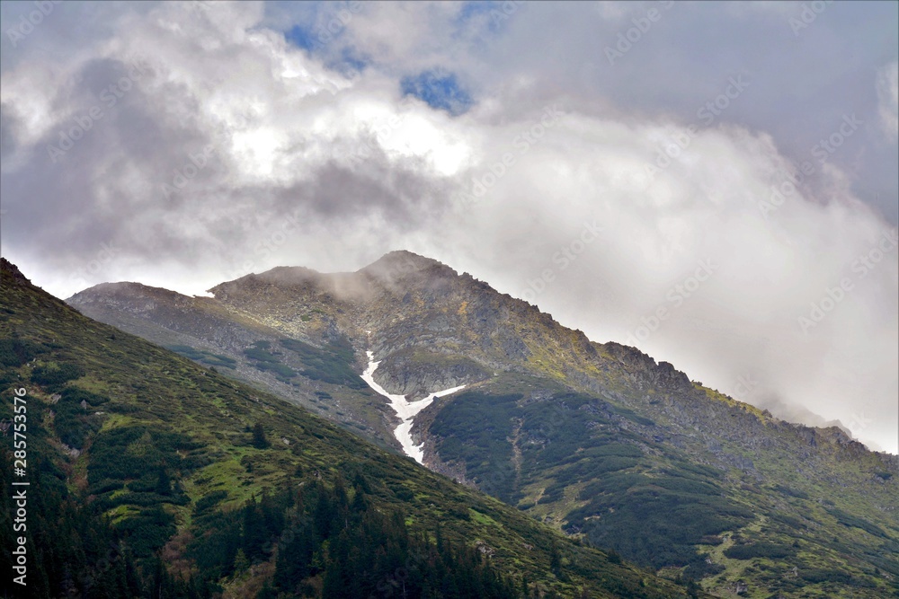 Fagaras mountains with cloudy sky