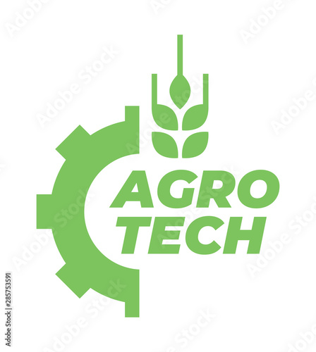 Logo template for agro company. Green vector isolated icon.