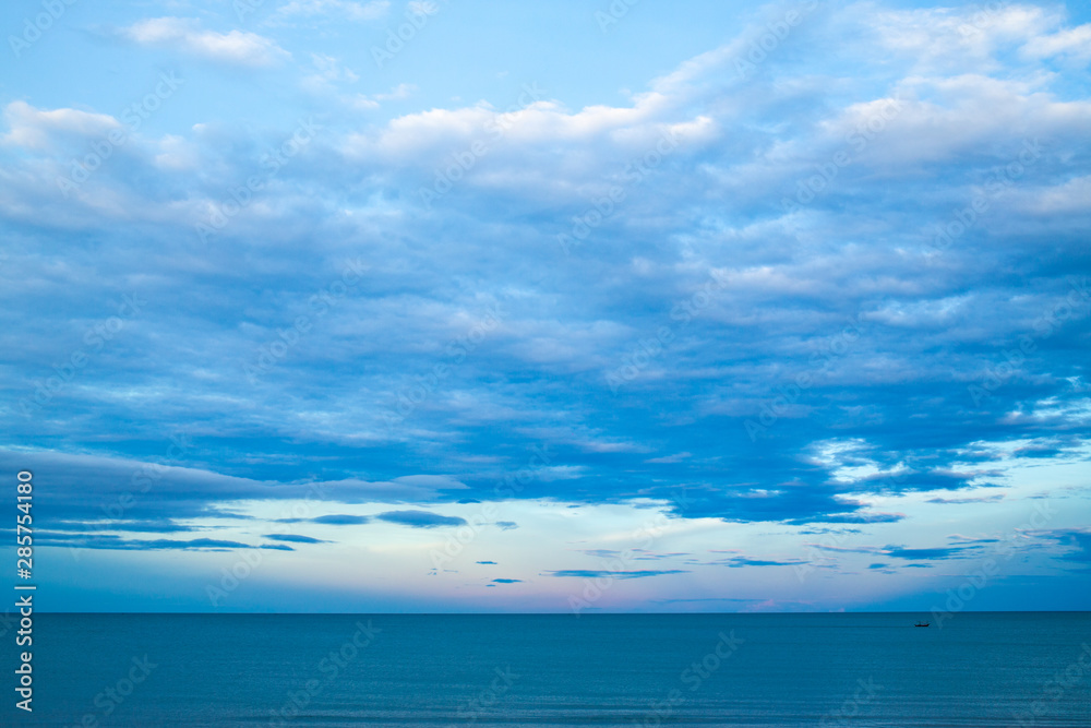 Obraz premium Blue sky background with White fluffy clouds texture, Abstract natural