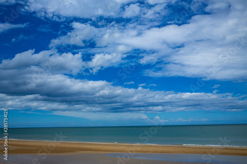 Fototapeta Naklejka Na Ścianę i Meble -  Blue sky background with White fluffy clouds texture, Abstract natural