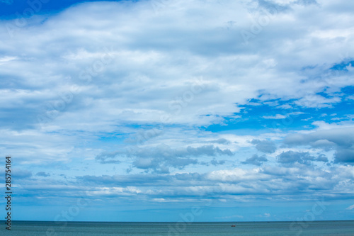 Blue sky background with White fluffy clouds texture, Abstract natural