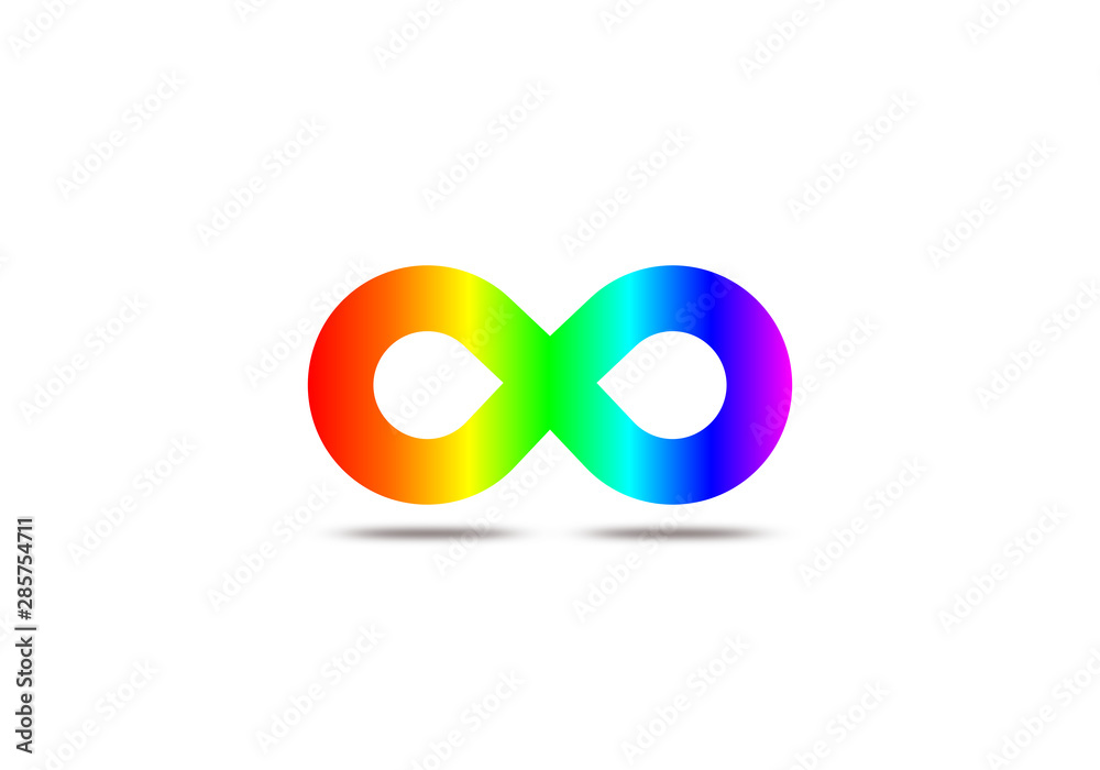 Rainbow Infinity sign. Line color gradient design pattern on white background. LGBT infinity of love. Rainbow Infinity sign. Line color gradient design pattern on white background. LGBT infinity of love.