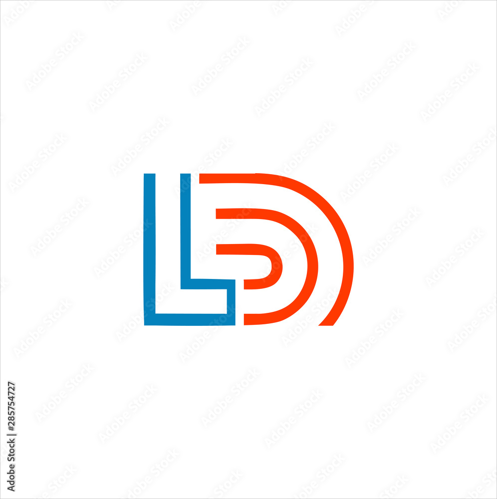 Monogram Letter L D Logo Icon Line art Design. Alphabet Initial DL Logo Design Template Monogram Letter L D Logo Icon Line art Design. Alphabet Initial DL Logo Design Template