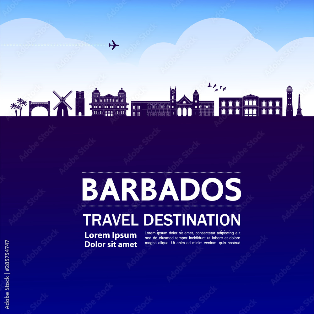 Barbados travel destination grand vector illustration.