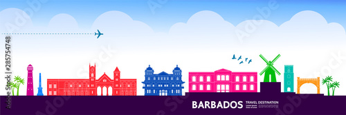 Barbados travel destination grand vector illustration.