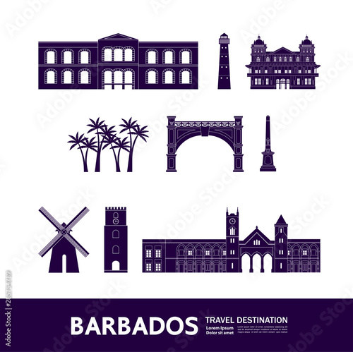 Barbados travel destination grand vector illustration.