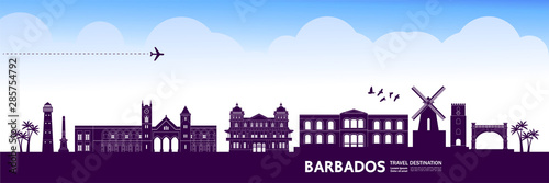 Barbados travel destination grand vector illustration.