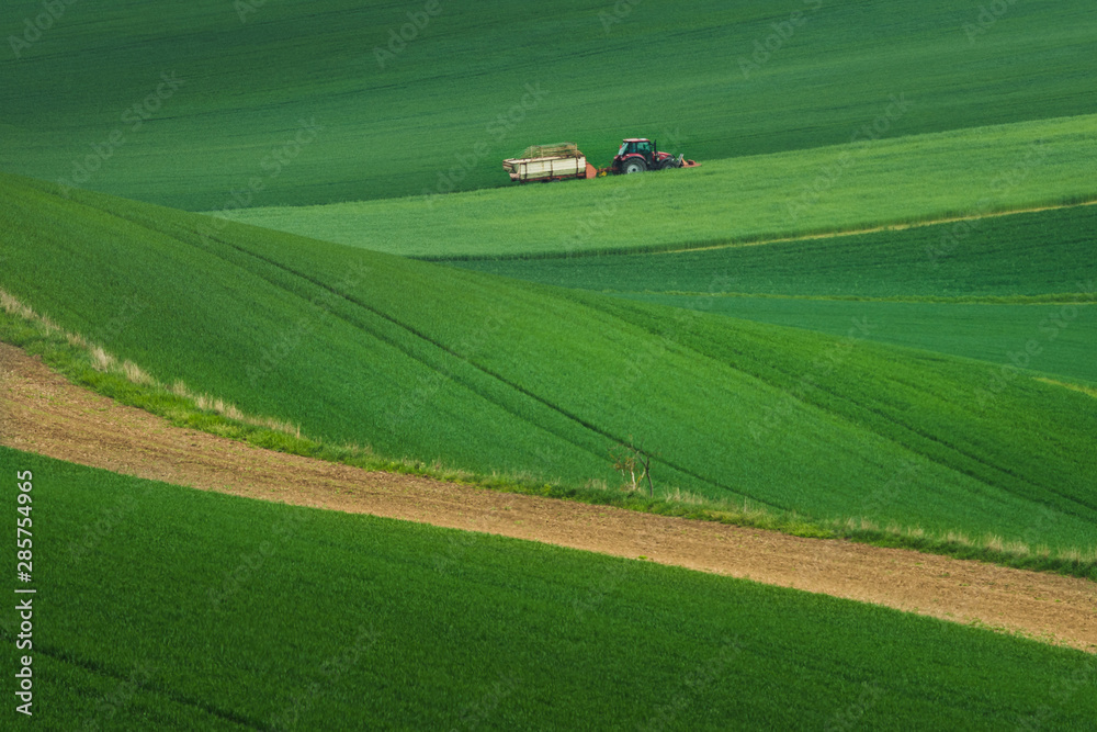 Spring in the field wave of South Moravia, Czech Republic