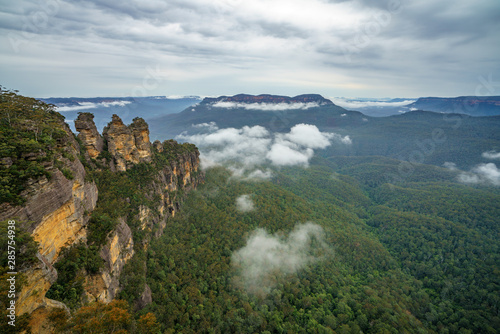 three sisters from echo point in the blue mountains national park, australia