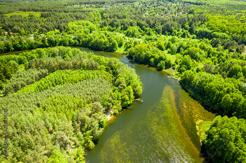 Winding river among the for...