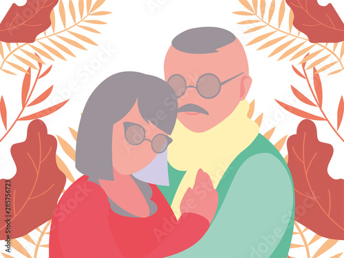 happy grandparents day flat design