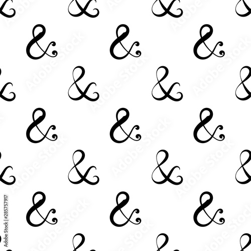 Ampersand Icon Seamless Pattern, Alphabet Ampersand Symbol Icon