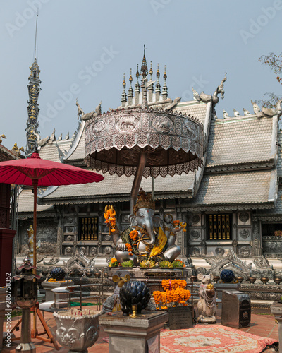 Wat Sri Suphan Temple, known as the Silver Temple, in Chiang Mai. Was built and decorated by silver handicraftsmen in 12 years. photo