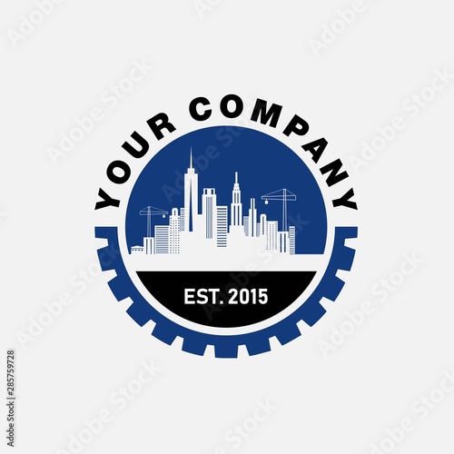 construction industry logo vintage template