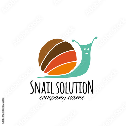 Funny snail logo for your design
