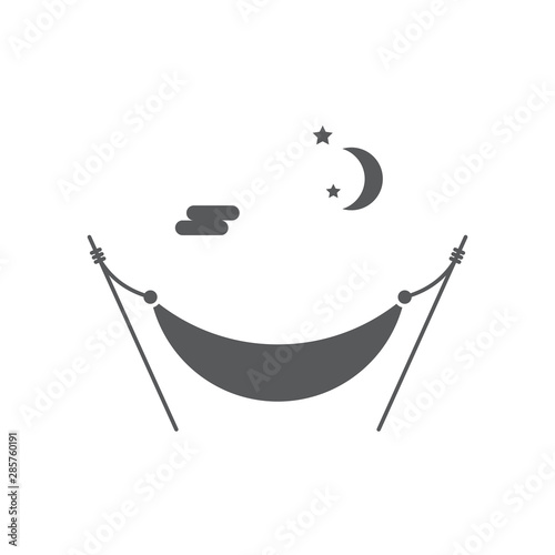 Sleep hammock vector icon symbol isolated on white background