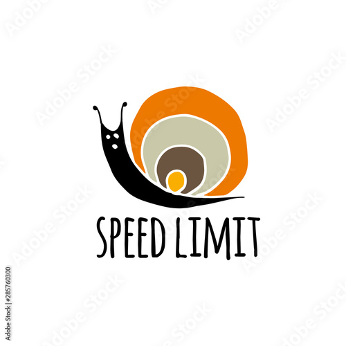 Funny snail logo for your design