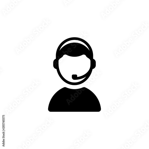 call center Icon with glyph style isolated on white background