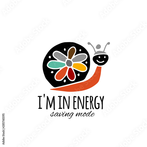 Funny snail logo for your design