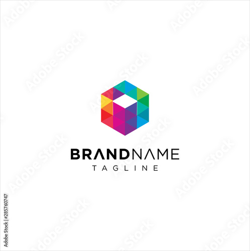 Abstract Creative Colorful Hexagon Logo Polygon Icon Design Vector