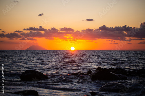 Sunset overlooking the Stromboli from Tropea