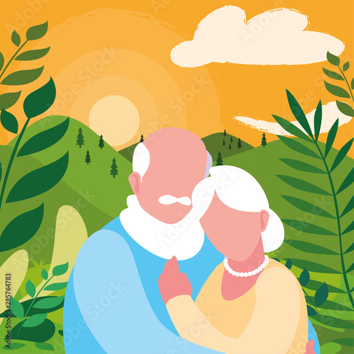 happy grandparents day flat design