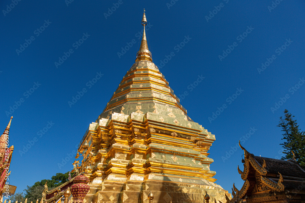 Fototapeta premium Wat Phra That Doi Suthep, the temple in Chiang Mai, Popular historical temple in Thailand.