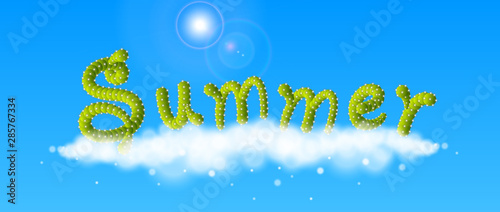 Summer Word 3D Font on Cloud
