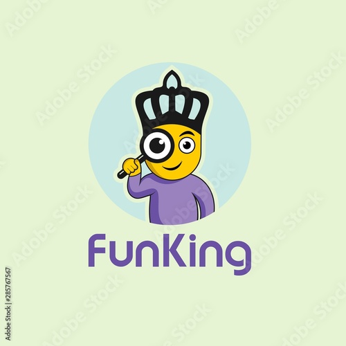 Character icon cute kids logo template