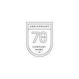 70 Years Anniversary Celebration Your Company Vector Template Design Illustration