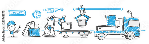 Stickman Blue: Industry 4.0, logistics, delivery. (Nr. 69)	